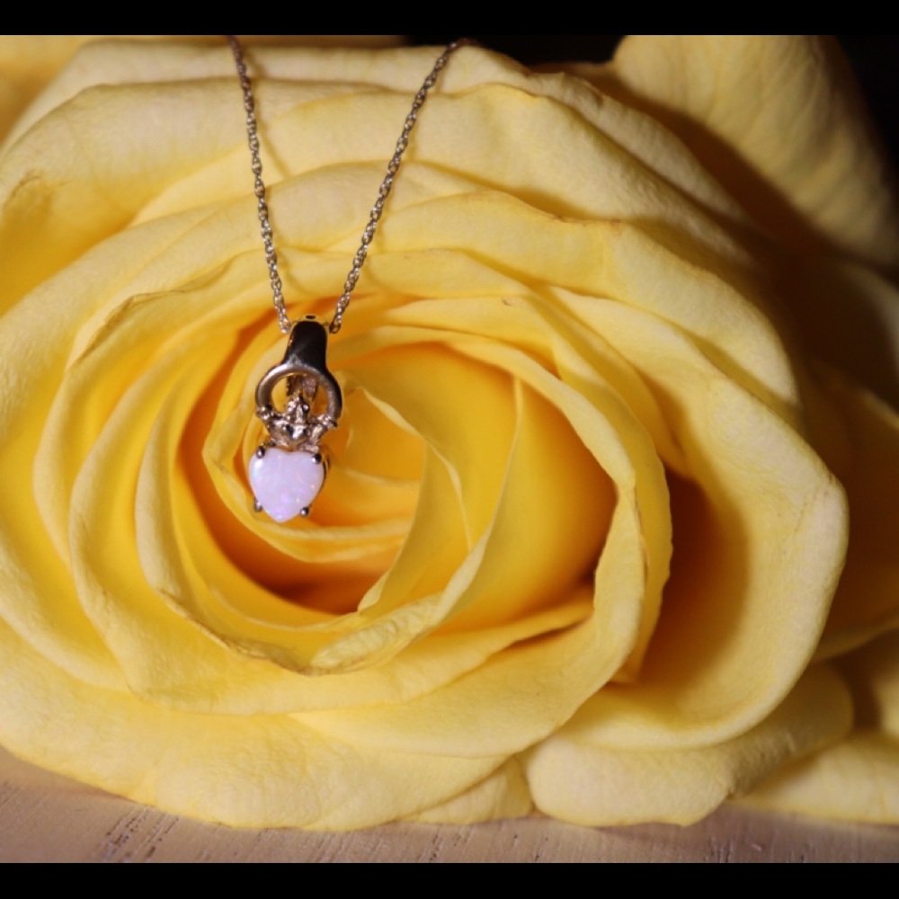 October Birthstone Opal Irish 10kCladdagh Necklace